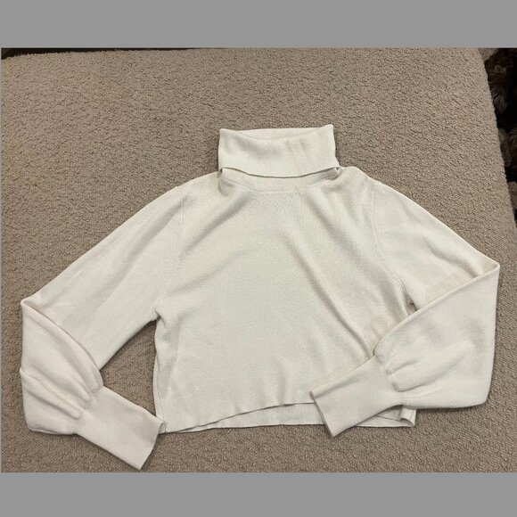 Artizia/Wilfred Cropped Turtleneck Sweater, Cream Size S - Picture 6 of 6
